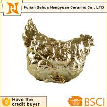Plating ouro cerâmica galo forma cunha banco para decoração para casa